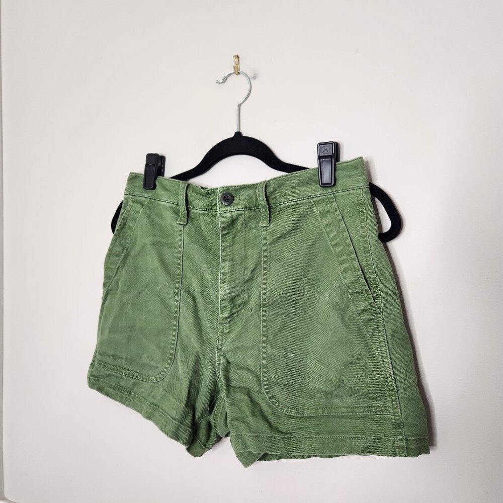 Madewell Olive Green High-Waist Shorts